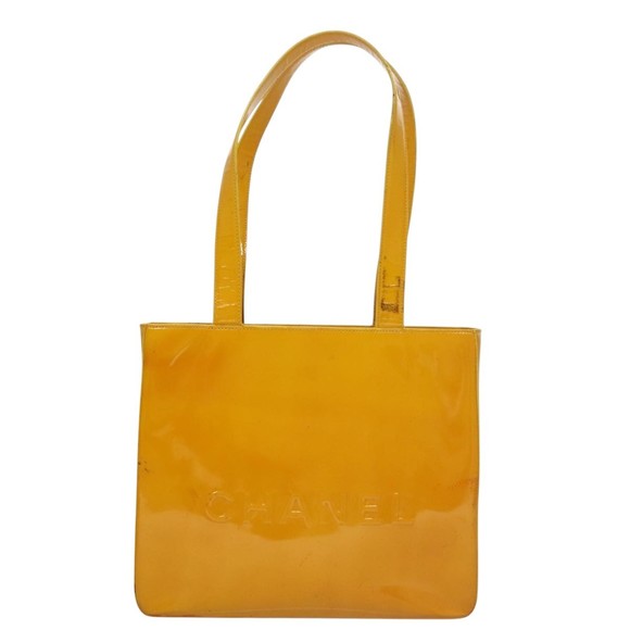 Chanel Shopping Yellow Patent Leather tote - Picture 1 of 10
